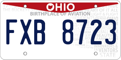 OH license plate FXB8723
