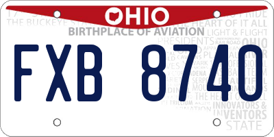 OH license plate FXB8740