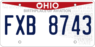 OH license plate FXB8743