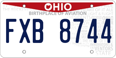 OH license plate FXB8744