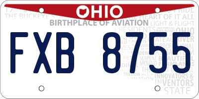 OH license plate FXB8755