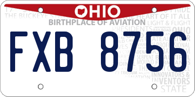 OH license plate FXB8756