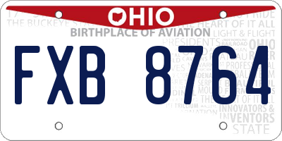 OH license plate FXB8764
