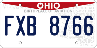 OH license plate FXB8766