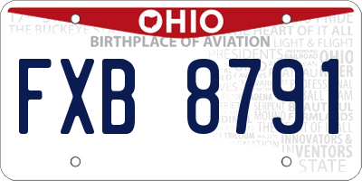 OH license plate FXB8791