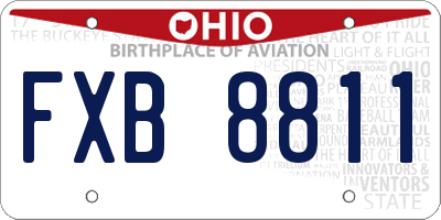 OH license plate FXB8811