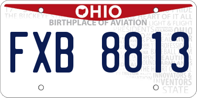 OH license plate FXB8813