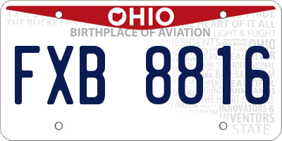 OH license plate FXB8816