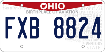 OH license plate FXB8824