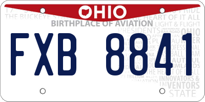 OH license plate FXB8841
