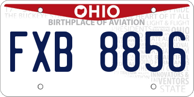 OH license plate FXB8856