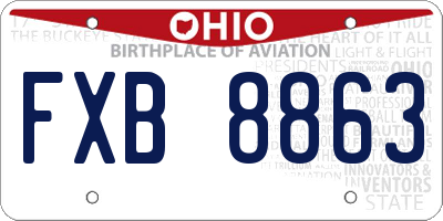 OH license plate FXB8863