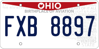 OH license plate FXB8897