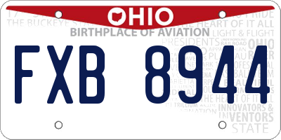 OH license plate FXB8944