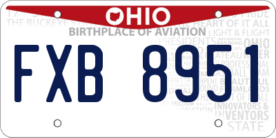 OH license plate FXB8951