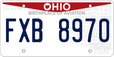 OH license plate FXB8970