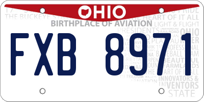 OH license plate FXB8971