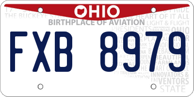 OH license plate FXB8979