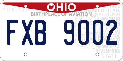 OH license plate FXB9002