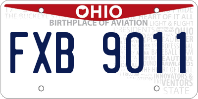 OH license plate FXB9011