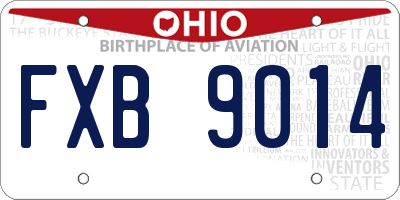 OH license plate FXB9014