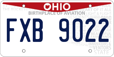 OH license plate FXB9022