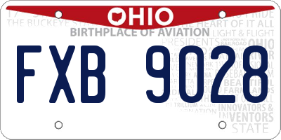 OH license plate FXB9028