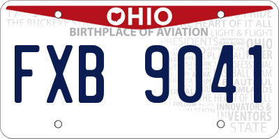 OH license plate FXB9041