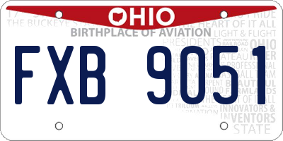 OH license plate FXB9051