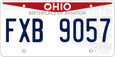 OH license plate FXB9057