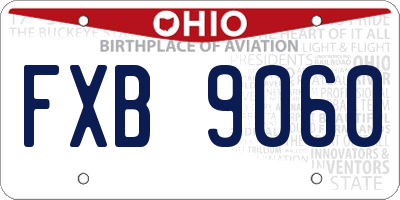 OH license plate FXB9060