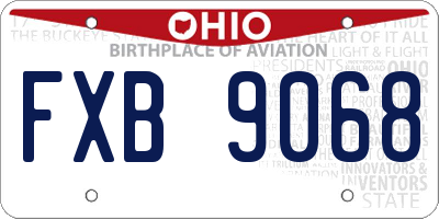 OH license plate FXB9068
