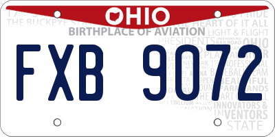 OH license plate FXB9072