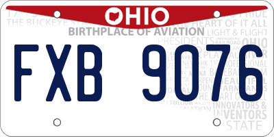 OH license plate FXB9076