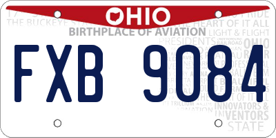 OH license plate FXB9084