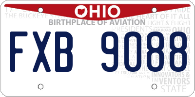 OH license plate FXB9088