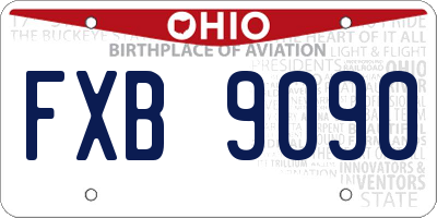 OH license plate FXB9090