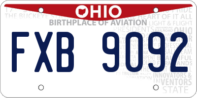 OH license plate FXB9092