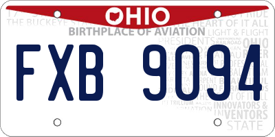 OH license plate FXB9094