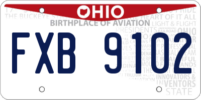 OH license plate FXB9102