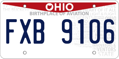 OH license plate FXB9106