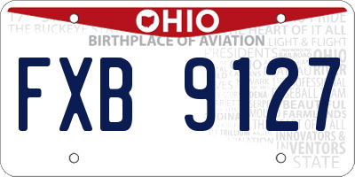OH license plate FXB9127
