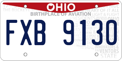 OH license plate FXB9130