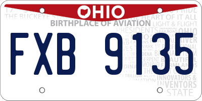 OH license plate FXB9135