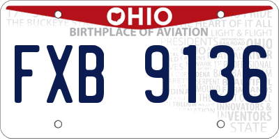 OH license plate FXB9136