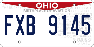 OH license plate FXB9145