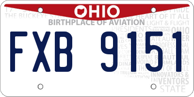 OH license plate FXB9151