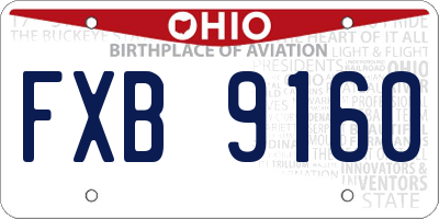OH license plate FXB9160