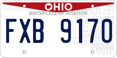 OH license plate FXB9170