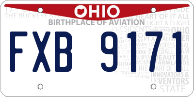 OH license plate FXB9171